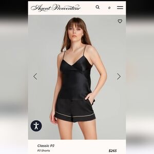 Agent Provocateur black classic sleep short Women's sz 5 (10). Silk new with tag